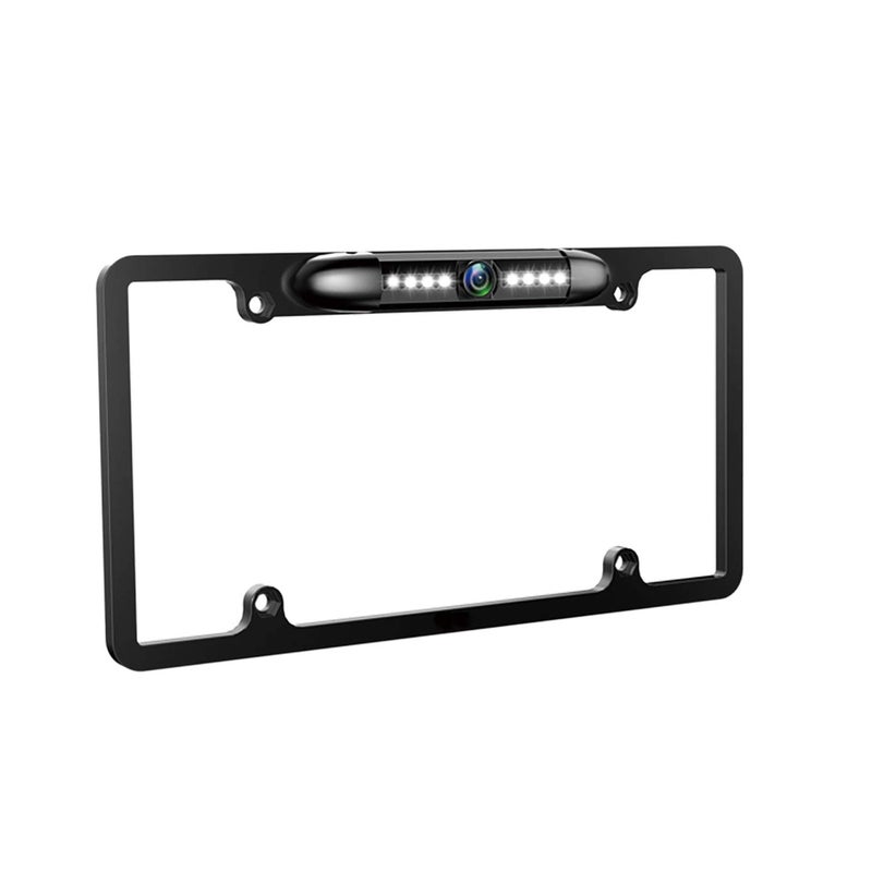 GLK License Plate Backup Camera HD Night Vision Rear View Camera with 8 LEDs 170Â° Viewing Angle Waterproof Backup Rear Camera for Cars - Image 1
